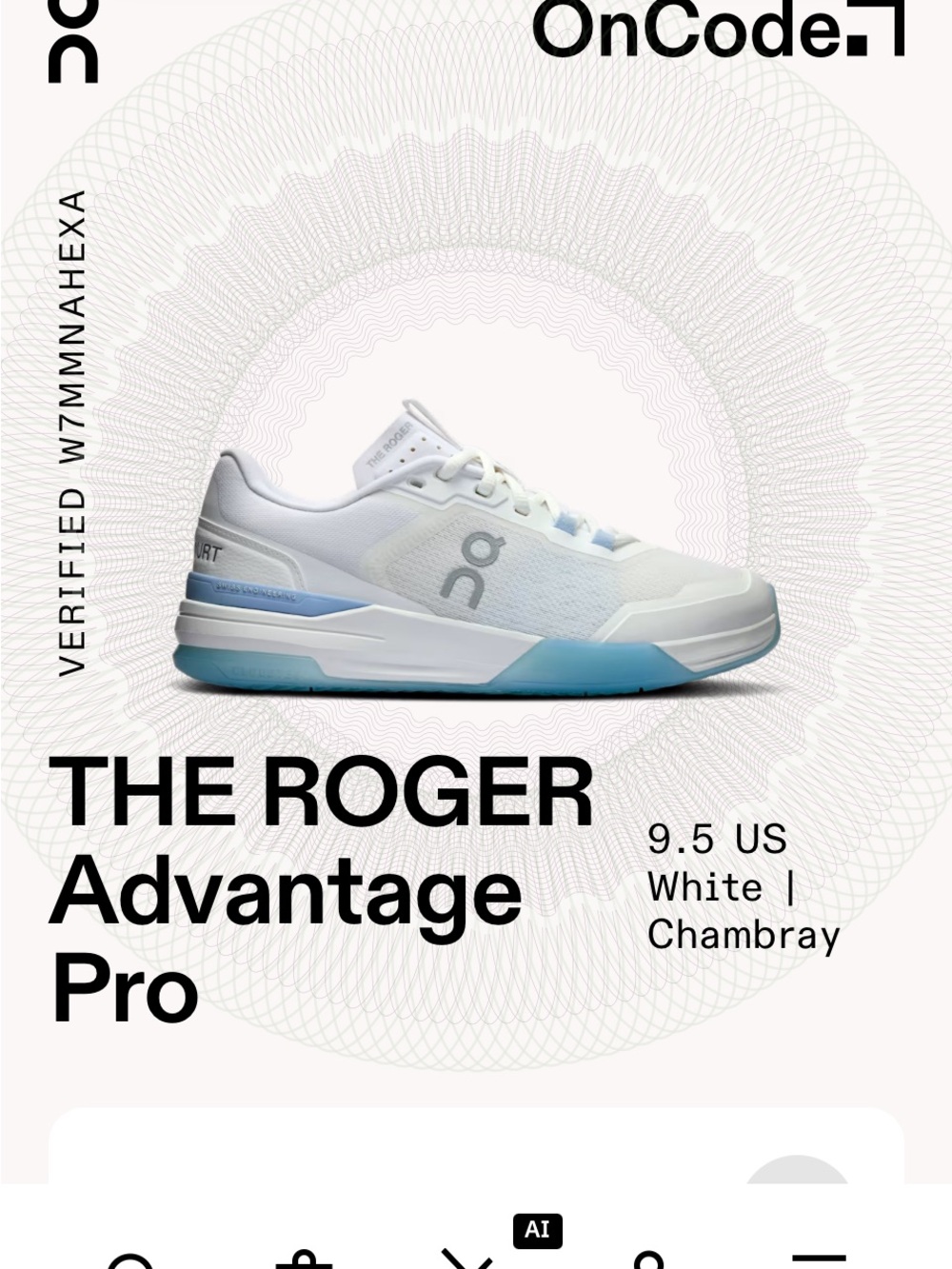 On Running The Roger Advantage Pro White with Chambray Accents